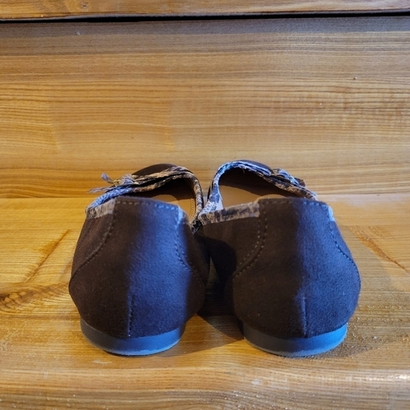 Dressbarn womens brown python detail rounded toe ballet flats 7W - Picture 7 of 8